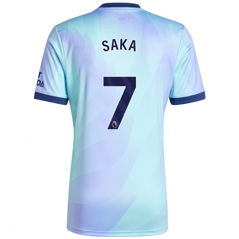 Kandiny Női Bukayo Saka #7 Aqua Harmadik Számú Jersey 2024/25 Mez Póló Ing