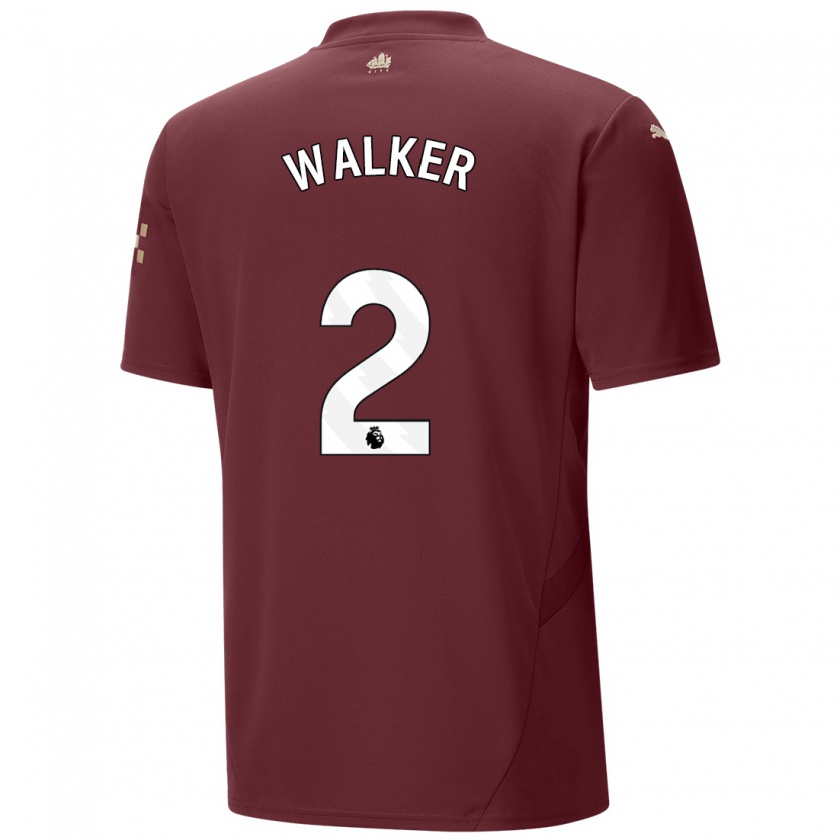 Kandiny Női Kyle Walker #2 Gesztenyebarna Harmadik Számú Jersey 2024/25 Mez Póló Ing