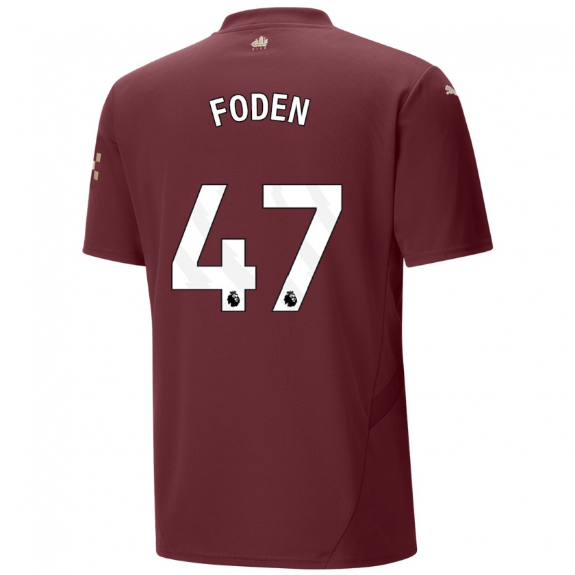 Kandiny Női Phil Foden #47 Gesztenyebarna Harmadik Számú Jersey 2024/25 Mez Póló Ing