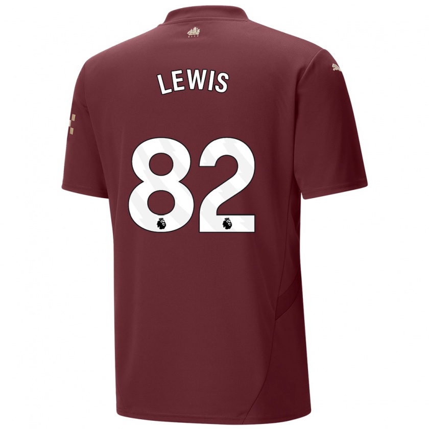 Kandiny Női Rico Lewis #82 Gesztenyebarna Harmadik Számú Jersey 2024/25 Mez Póló Ing