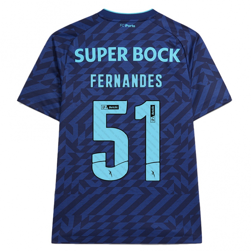 Kandiny Női Diogo Fernandes #51 Sötétkék Harmadik Számú Jersey 2024/25 Mez Póló Ing