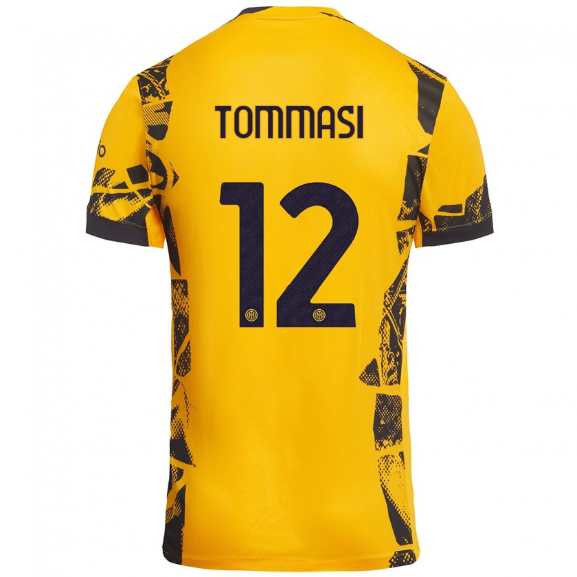 Kandiny Női Francesco Tommasi #12 Arany Fekete Harmadik Számú Jersey 2024/25 Mez Póló Ing