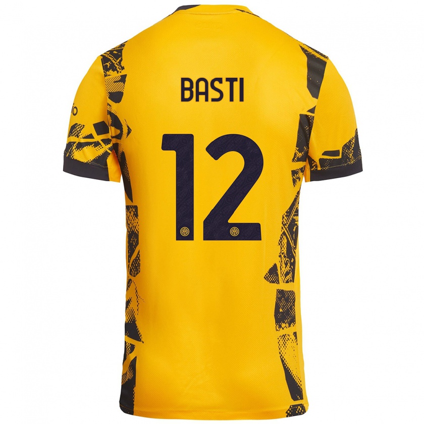 Kandiny Női Matteo Basti #12 Arany Fekete Harmadik Számú Jersey 2024/25 Mez Póló Ing