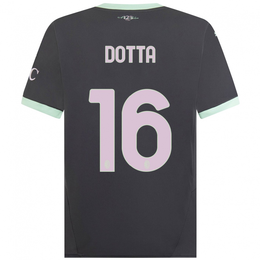 Kandiny Női Cristiano Dotta #16 Szürke Harmadik Számú Jersey 2024/25 Mez Póló Ing