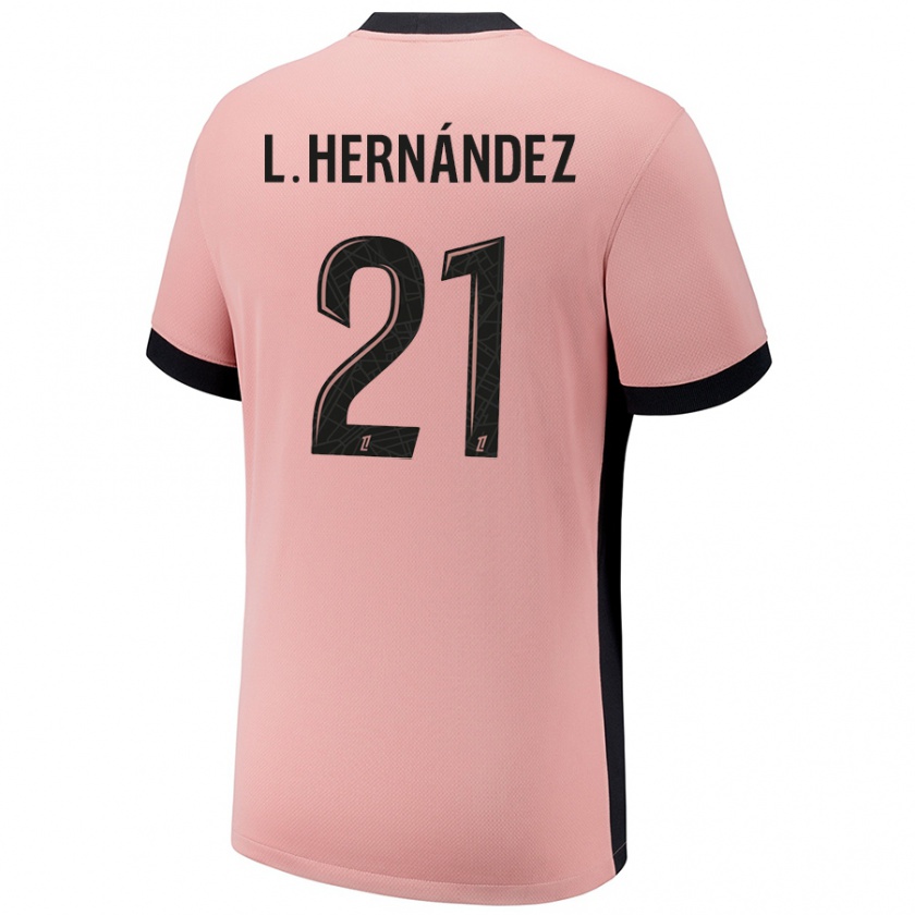 Kandiny Női Lucas Hernández #21 Rozsda Rózsaszín Harmadik Számú Jersey 2024/25 Mez Póló Ing