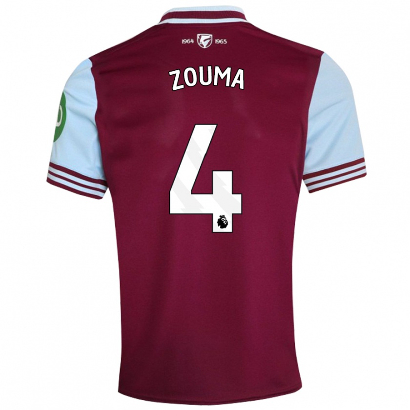 Kandiny Gyermek Kurt Zouma #4 Sötétvörös Hazai Jersey 2024/25 Mez Póló Ing