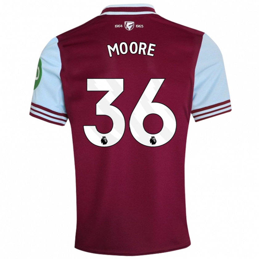 Kandiny Gyermek Sean Moore #36 Sötétvörös Hazai Jersey 2024/25 Mez Póló Ing