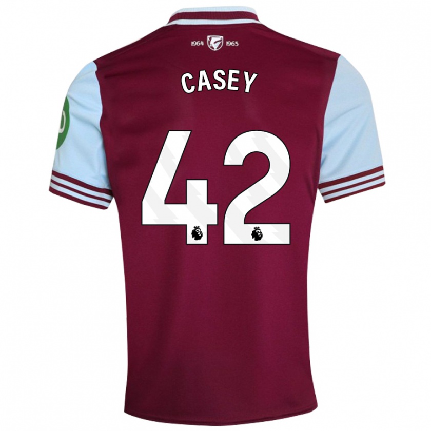 Kandiny Gyermek Kaelan Casey #42 Sötétvörös Hazai Jersey 2024/25 Mez Póló Ing