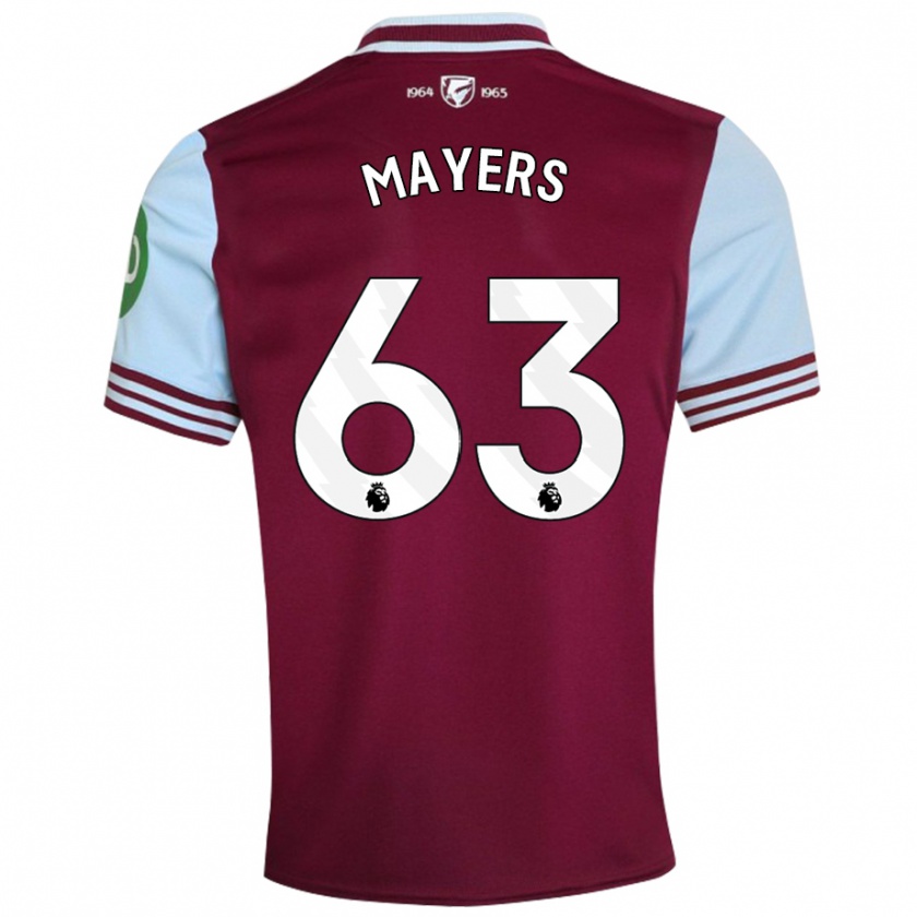 Kandiny Gyermek Ezra Mayers #63 Sötétvörös Hazai Jersey 2024/25 Mez Póló Ing