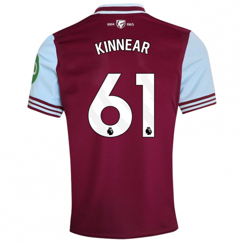 Kandiny Gyermek Brian Kinnear #61 Sötétvörös Hazai Jersey 2024/25 Mez Póló Ing