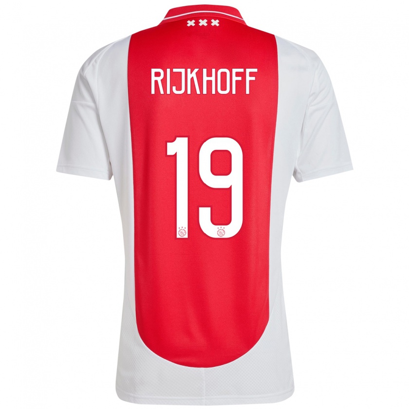 Kandiny Gyermek Julian Rijkhoff #19 Piros Fehér Hazai Jersey 2024/25 Mez Póló Ing