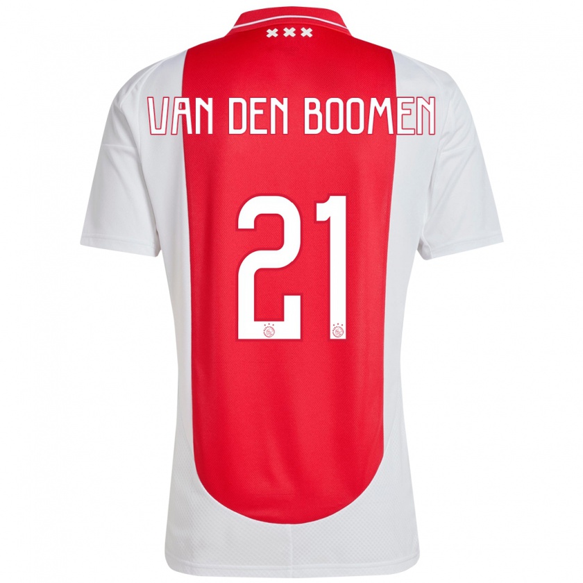 Kandiny Gyermek Branco Van Den Boomen #21 Piros Fehér Hazai Jersey 2024/25 Mez Póló Ing