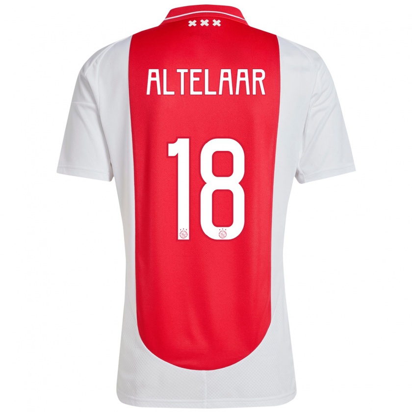 Kandiny Gyermek Jamie Altelaar #18 Piros Fehér Hazai Jersey 2024/25 Mez Póló Ing