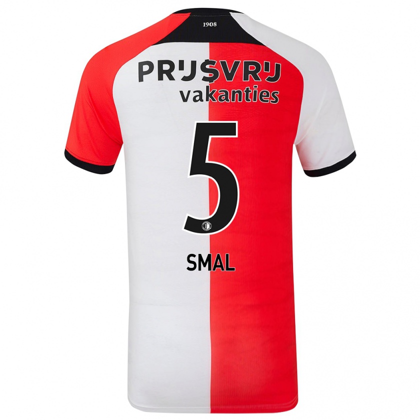 Kandiny Gyermek Gijs Smal #5 Piros Fehér Hazai Jersey 2024/25 Mez Póló Ing