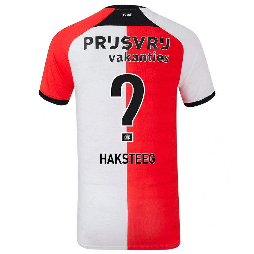 Kandiny Gyermek Tim Haksteeg #0 Piros Fehér Hazai Jersey 2024/25 Mez Póló Ing