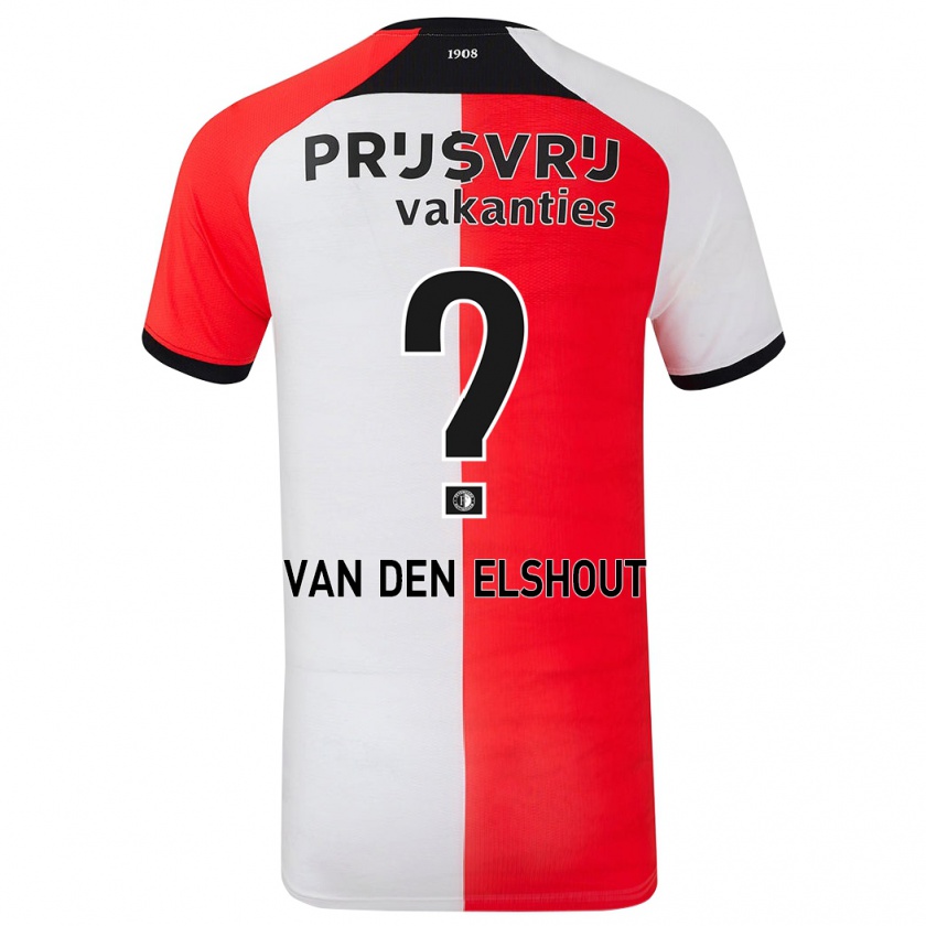 Kandiny Gyermek Tobias Van Den Elshout #0 Piros Fehér Hazai Jersey 2024/25 Mez Póló Ing