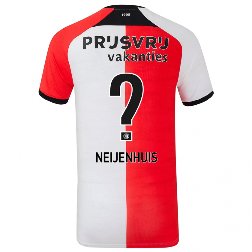 Kandiny Gyermek Kelvin Neijenhuis #0 Piros Fehér Hazai Jersey 2024/25 Mez Póló Ing