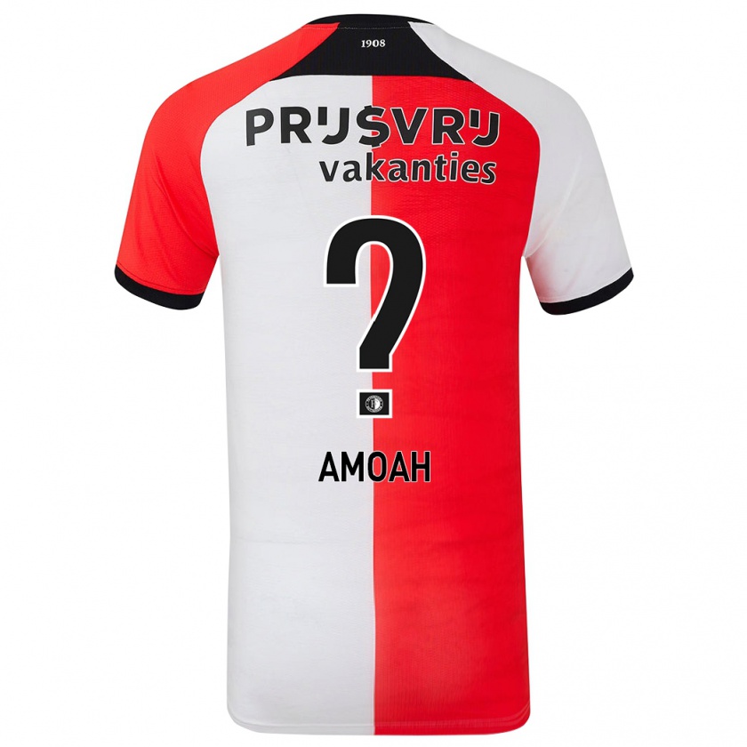 Kandiny Gyermek Matthew Amoah #0 Piros Fehér Hazai Jersey 2024/25 Mez Póló Ing