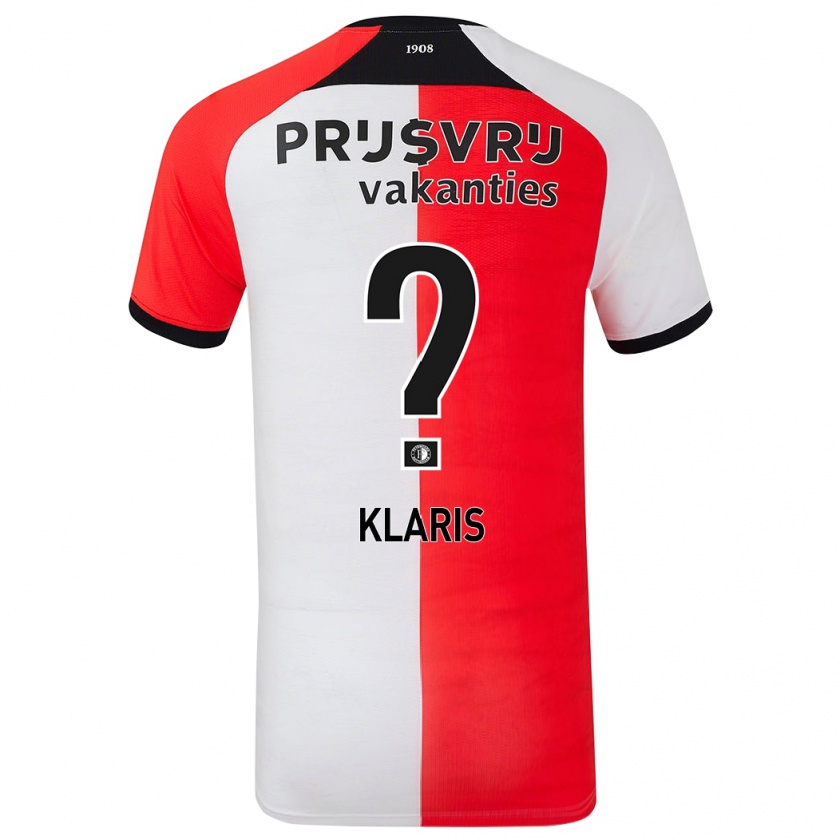 Kandiny Gyermek Ellery Klaris #0 Piros Fehér Hazai Jersey 2024/25 Mez Póló Ing