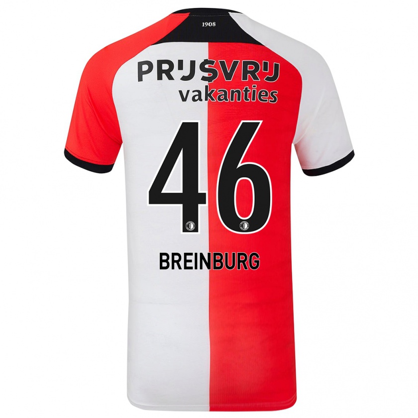 Kandiny Gyermek Rainey Breinburg #46 Piros Fehér Hazai Jersey 2024/25 Mez Póló Ing