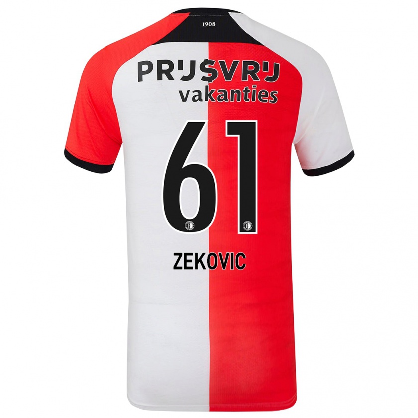 Kandiny Gyermek Aleks Zekovic #61 Piros Fehér Hazai Jersey 2024/25 Mez Póló Ing