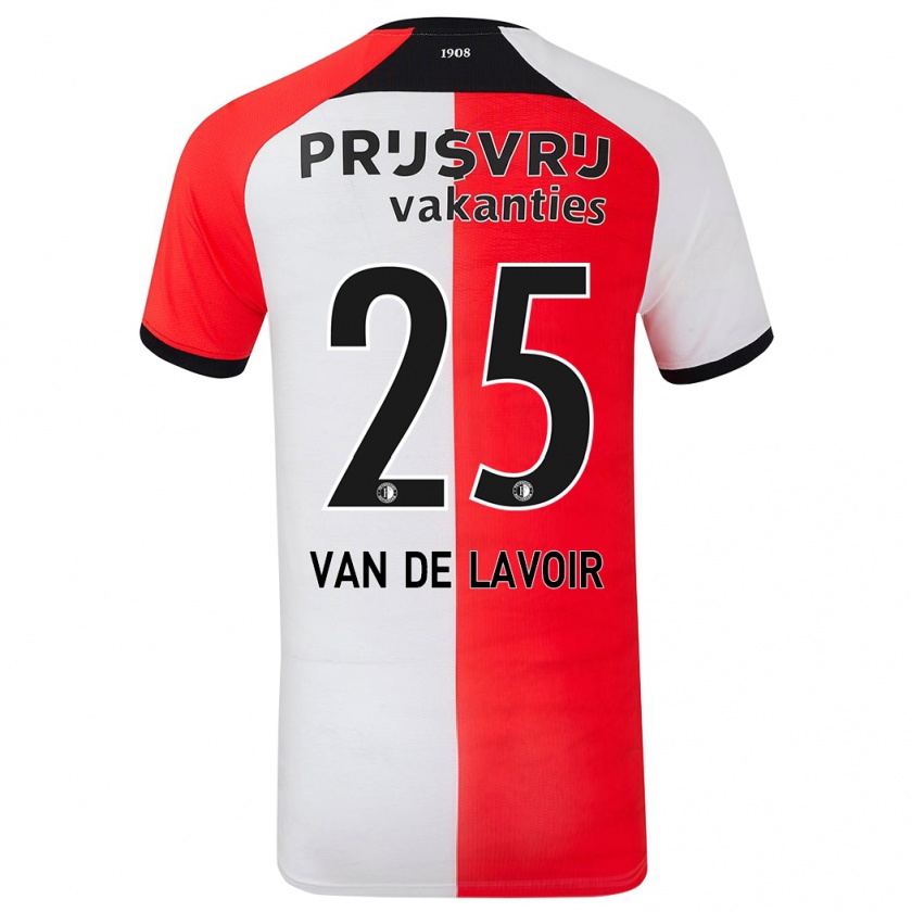 Kandiny Gyermek Romeé Van De Lavoir #25 Piros Fehér Hazai Jersey 2024/25 Mez Póló Ing