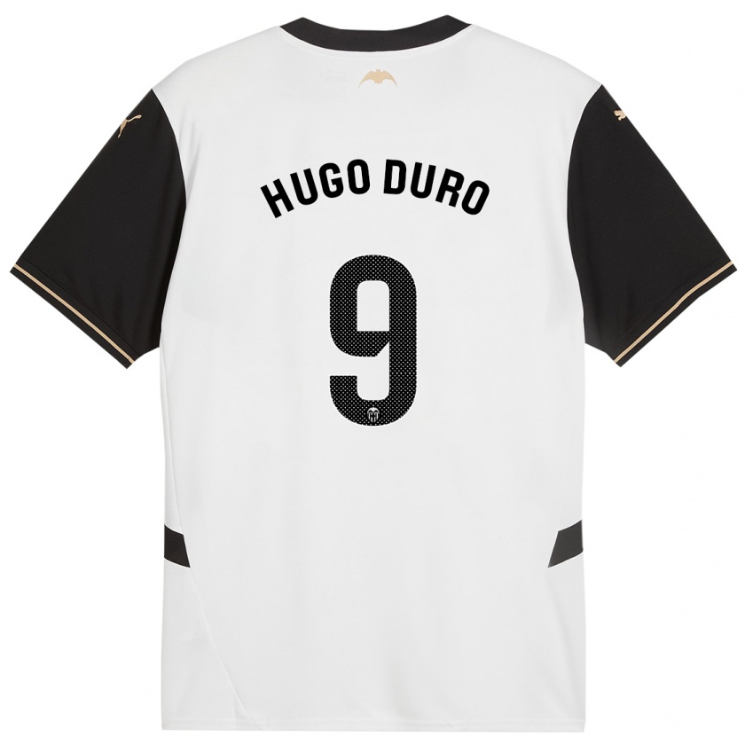 Kandiny Gyermek Hugo Duro #9 Fehér Fekete Hazai Jersey 2024/25 Mez Póló Ing