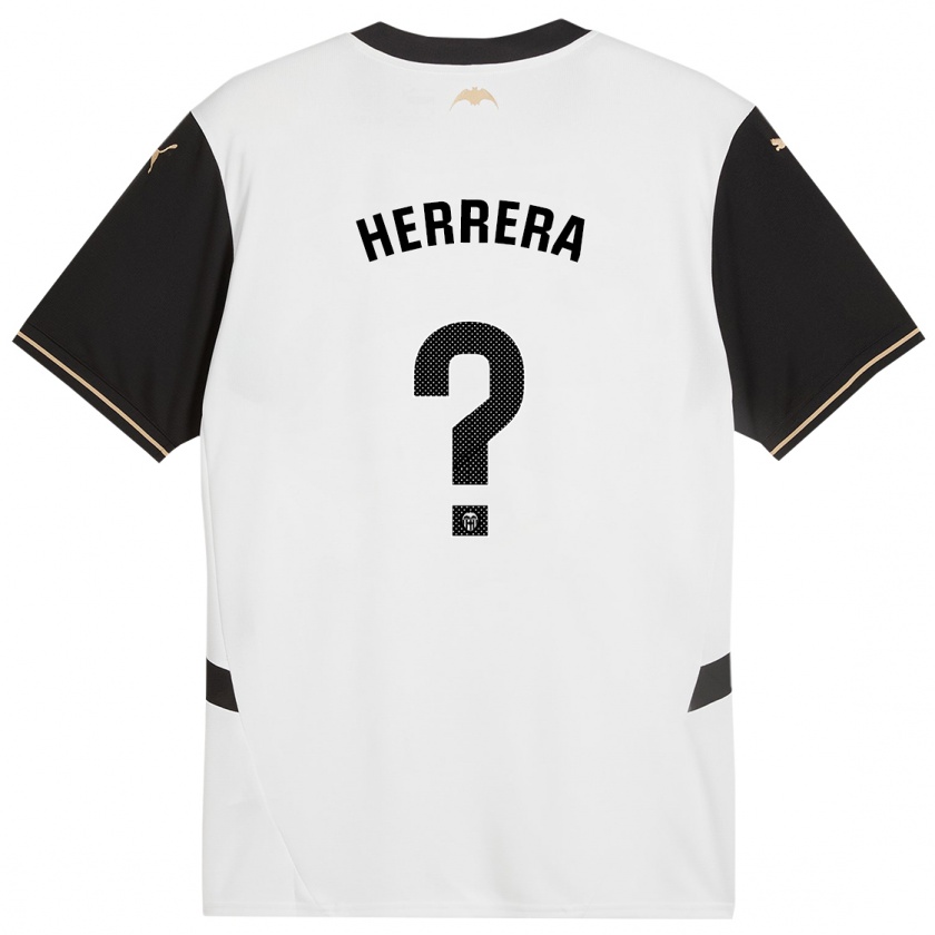 Kandiny Gyermek Iker Herrera #0 Fehér Fekete Hazai Jersey 2024/25 Mez Póló Ing