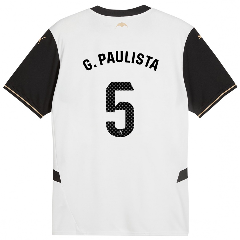 Kandiny Gyermek Gabriel Paulista #5 Fehér Fekete Hazai Jersey 2024/25 Mez Póló Ing