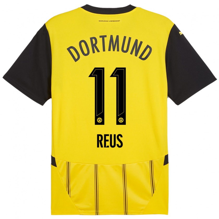 Kandiny Gyermek Marco Reus #11 Sárga Fekete Hazai Jersey 2024/25 Mez Póló Ing