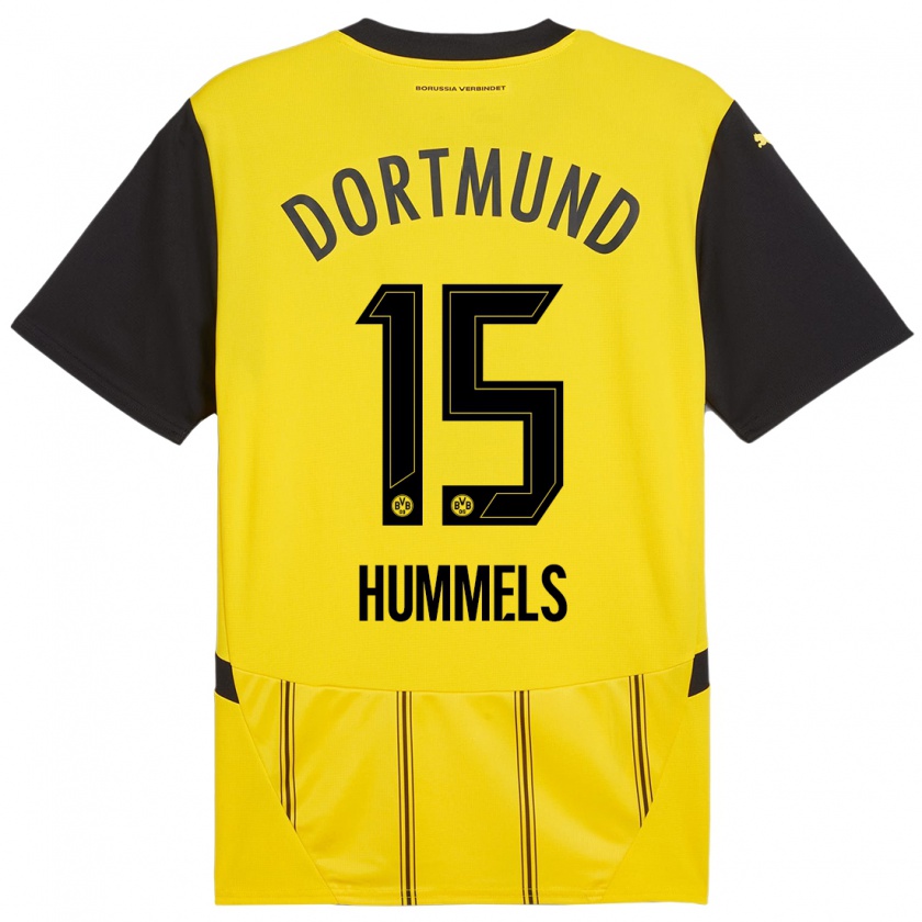 Kandiny Gyermek Mats Hummels #15 Sárga Fekete Hazai Jersey 2024/25 Mez Póló Ing