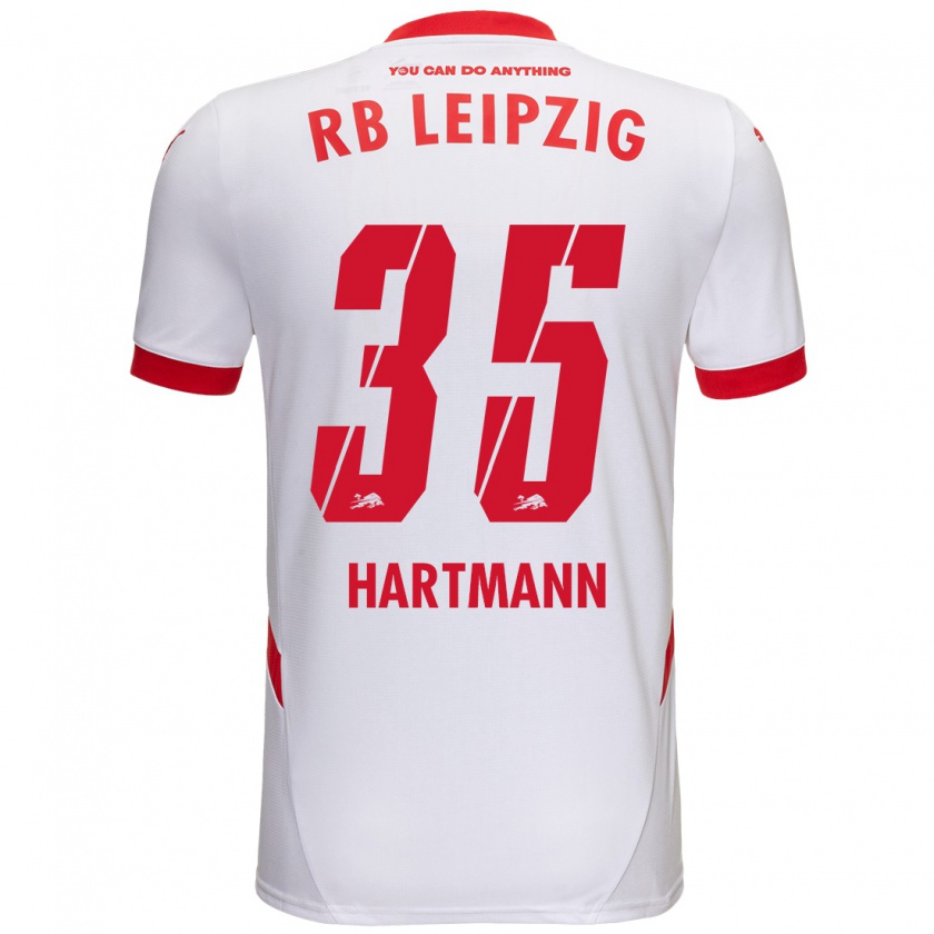 Kandiny Gyermek Fabrice Hartmann #35 Fehér Piros Hazai Jersey 2024/25 Mez Póló Ing