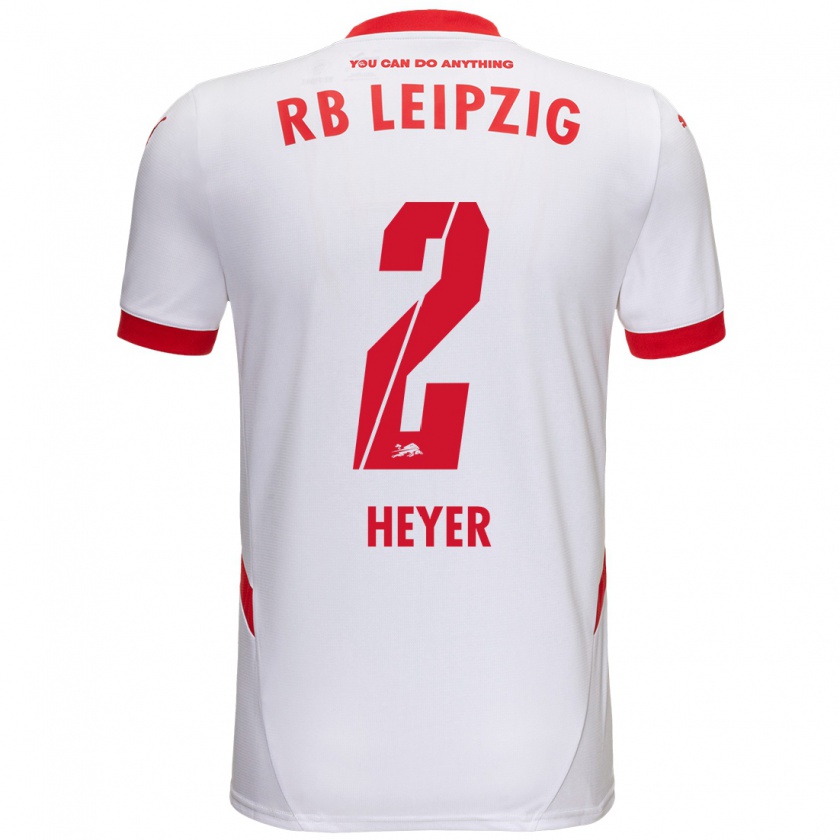 Kandiny Gyermek Friedrich Heyer #2 Fehér Piros Hazai Jersey 2024/25 Mez Póló Ing