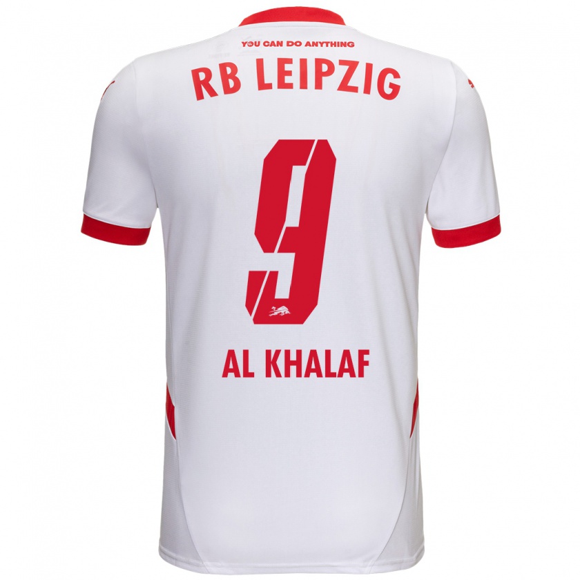 Kandiny Gyermek Abdul Al Khalaf #9 Fehér Piros Hazai Jersey 2024/25 Mez Póló Ing