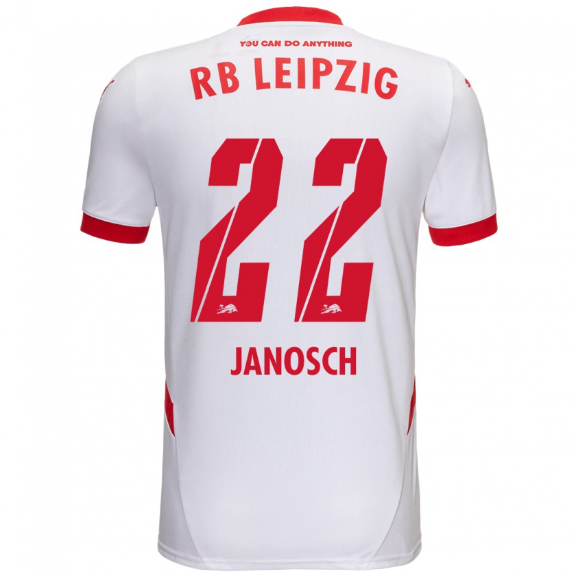 Kandiny Gyermek Luca Janosch #22 Fehér Piros Hazai Jersey 2024/25 Mez Póló Ing