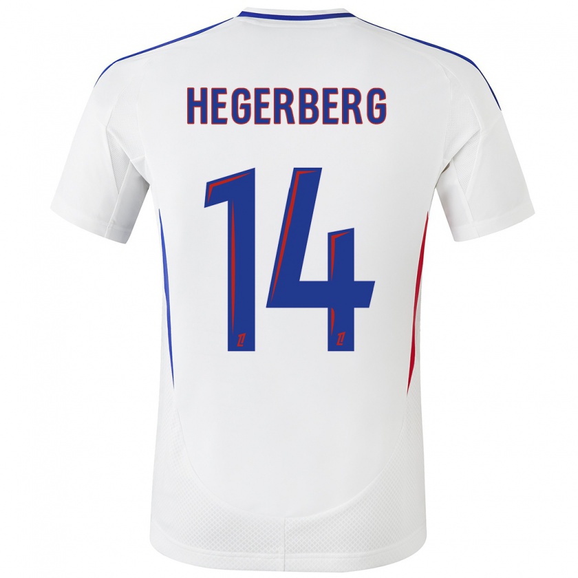 Kandiny Gyermek Ada Hegerberg #14 Fehér Kék Hazai Jersey 2024/25 Mez Póló Ing