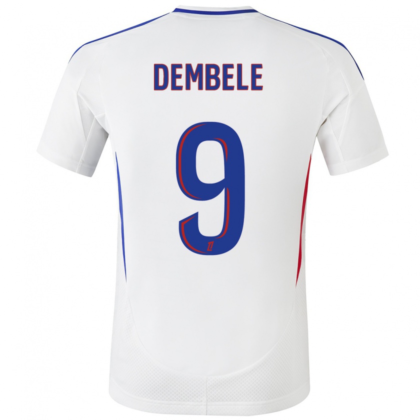 Kandiny Gyermek Moussa Dembele #9 Fehér Kék Hazai Jersey 2024/25 Mez Póló Ing