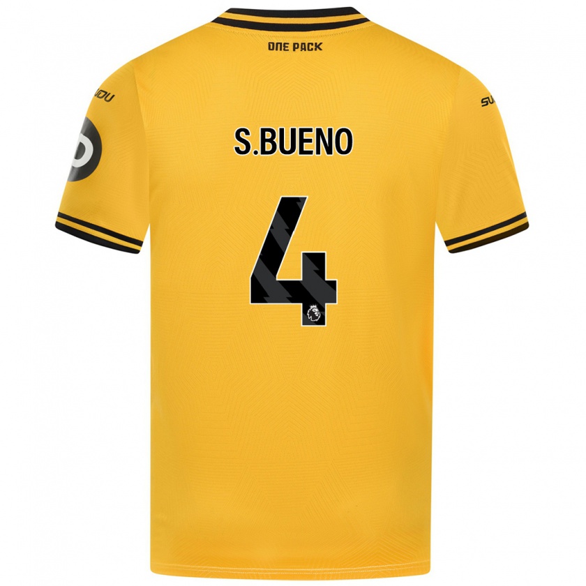 Kandiny Gyermek Santiago Bueno #4 Sárga Hazai Jersey 2024/25 Mez Póló Ing