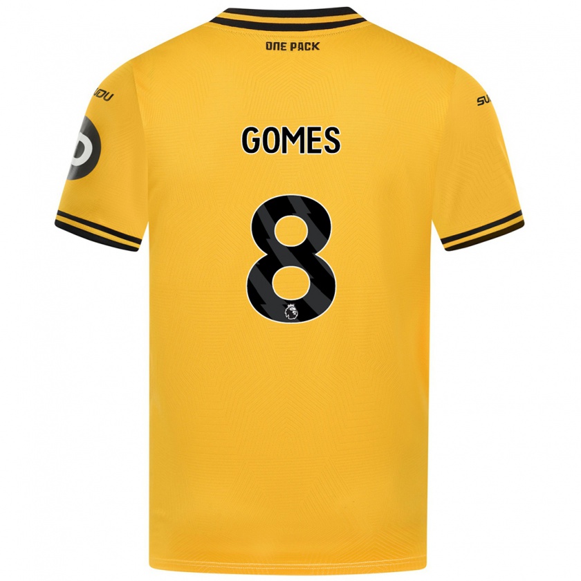 Kandiny Gyermek João Gomes #8 Sárga Hazai Jersey 2024/25 Mez Póló Ing