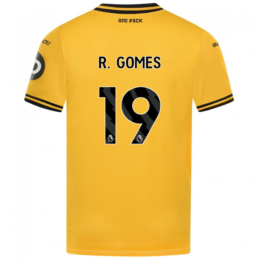 Kandiny Gyermek Rodrigo Gomes #19 Sárga Hazai Jersey 2024/25 Mez Póló Ing