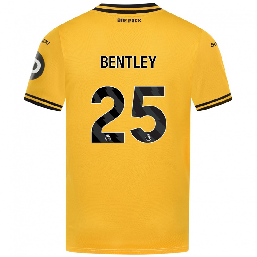 Kandiny Gyermek Daniel Bentley #25 Sárga Hazai Jersey 2024/25 Mez Póló Ing