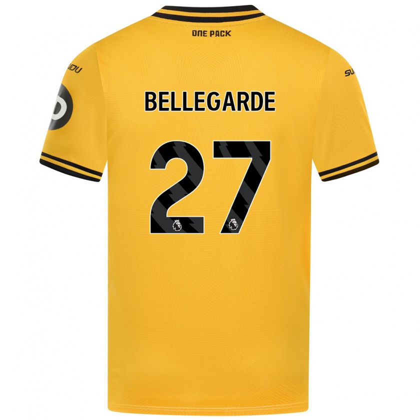 Kandiny Gyermek Jean-Ricner Bellegarde #27 Sárga Hazai Jersey 2024/25 Mez Póló Ing