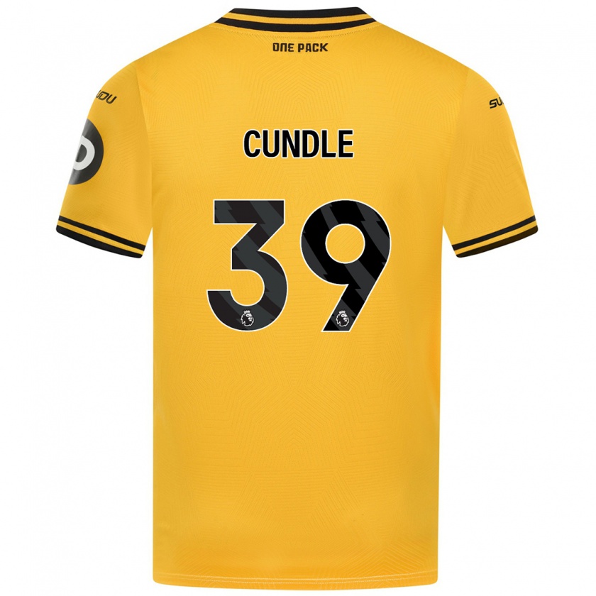 Kandiny Gyermek Luke Cundle #39 Sárga Hazai Jersey 2024/25 Mez Póló Ing