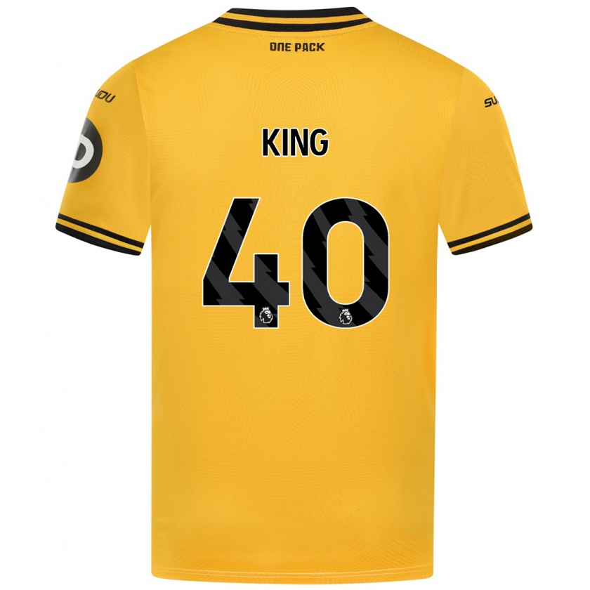 Kandiny Gyermek Tom King #40 Sárga Hazai Jersey 2024/25 Mez Póló Ing