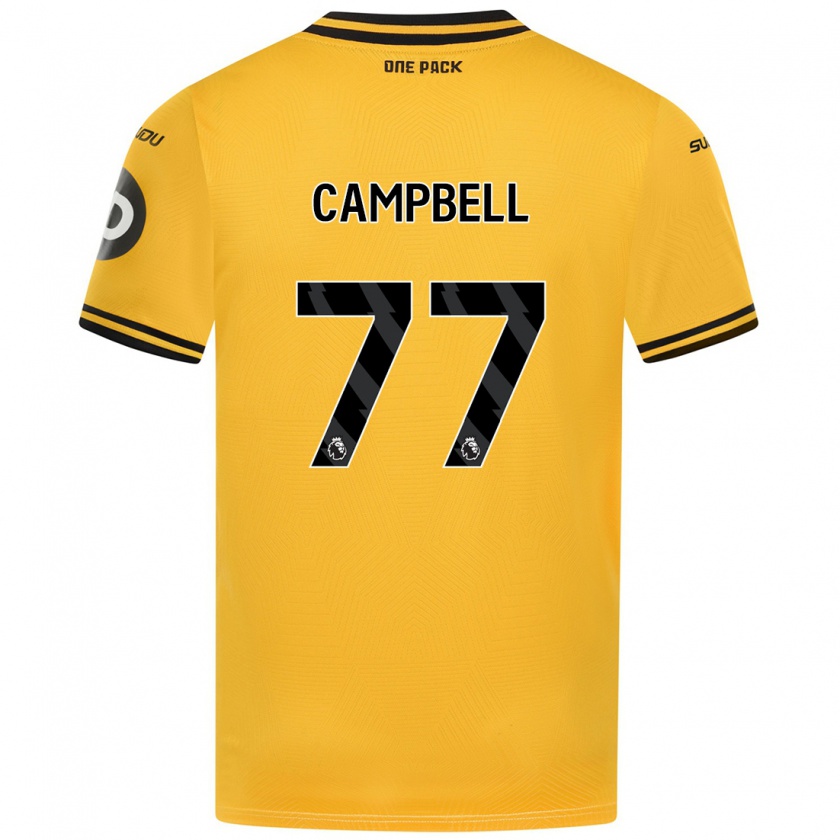 Kandiny Gyermek Chem Campbell #77 Sárga Hazai Jersey 2024/25 Mez Póló Ing