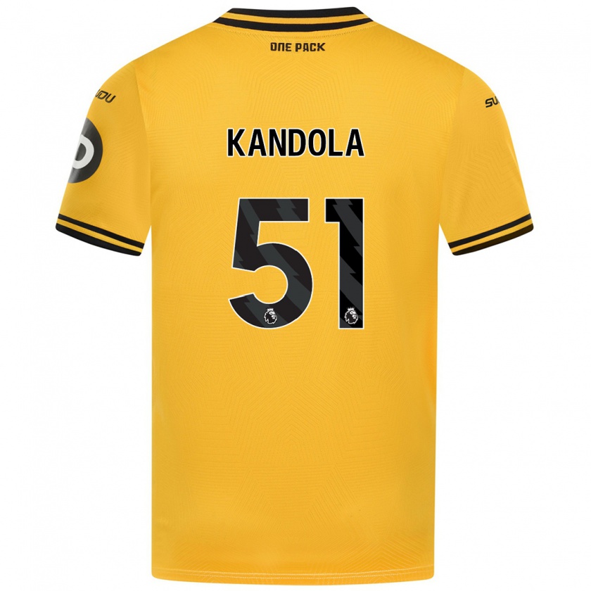 Kandiny Gyermek Kam Kandola #51 Sárga Hazai Jersey 2024/25 Mez Póló Ing