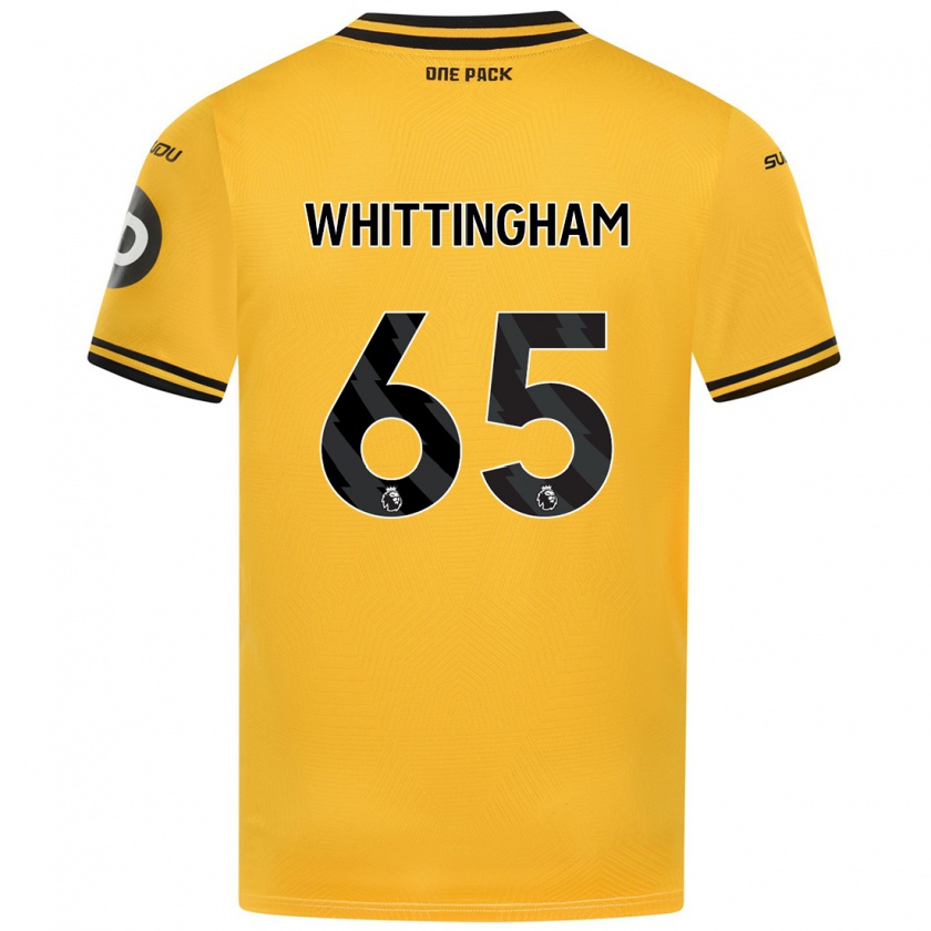 Kandiny Gyermek Matthew Whittingham #65 Sárga Hazai Jersey 2024/25 Mez Póló Ing