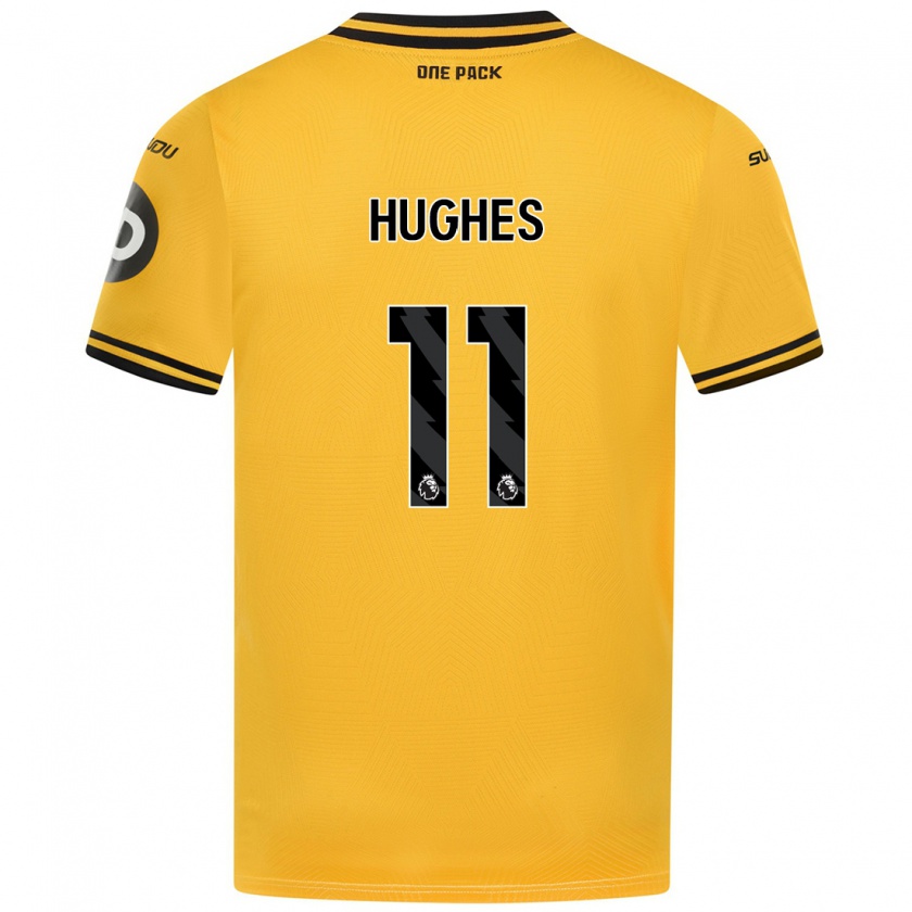 Kandiny Gyermek Amber Hughes #11 Sárga Hazai Jersey 2024/25 Mez Póló Ing