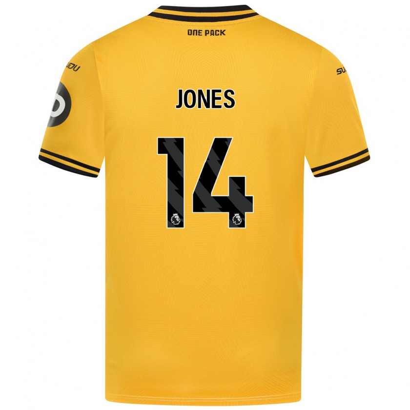 Kandiny Gyermek Meesha Dudley-Jones #14 Sárga Hazai Jersey 2024/25 Mez Póló Ing