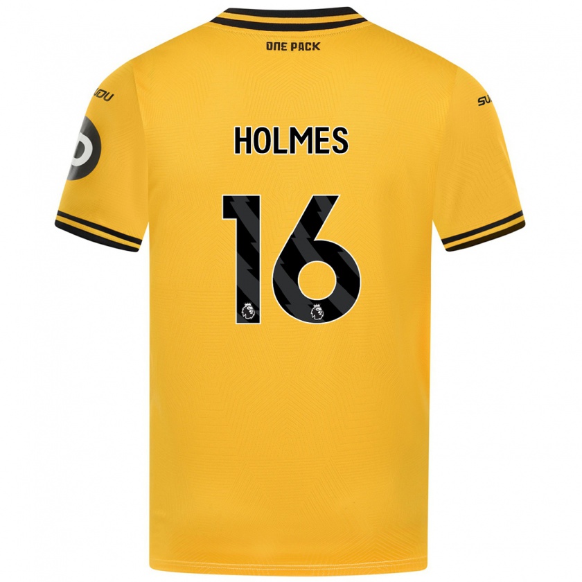 Kandiny Gyermek Summer Holmes #16 Sárga Hazai Jersey 2024/25 Mez Póló Ing